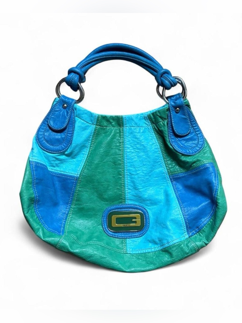 Rare Y2K GUESS Colourblock Patchwork Hobo Bag